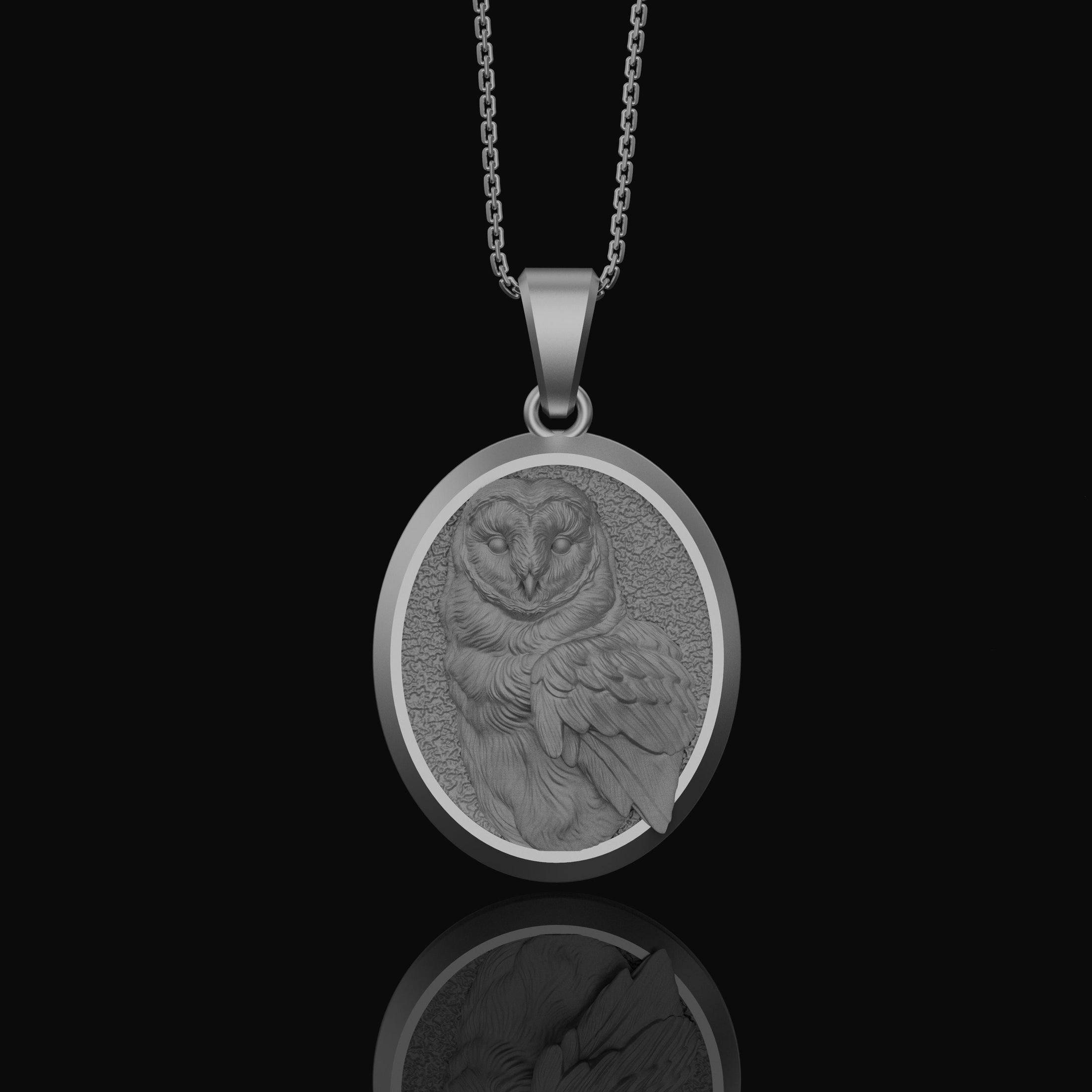 Personalized Silver Owl Pendant - Custom Engraved Owl Necklace, Handcrafted Bird Jewelry, Unique Gift