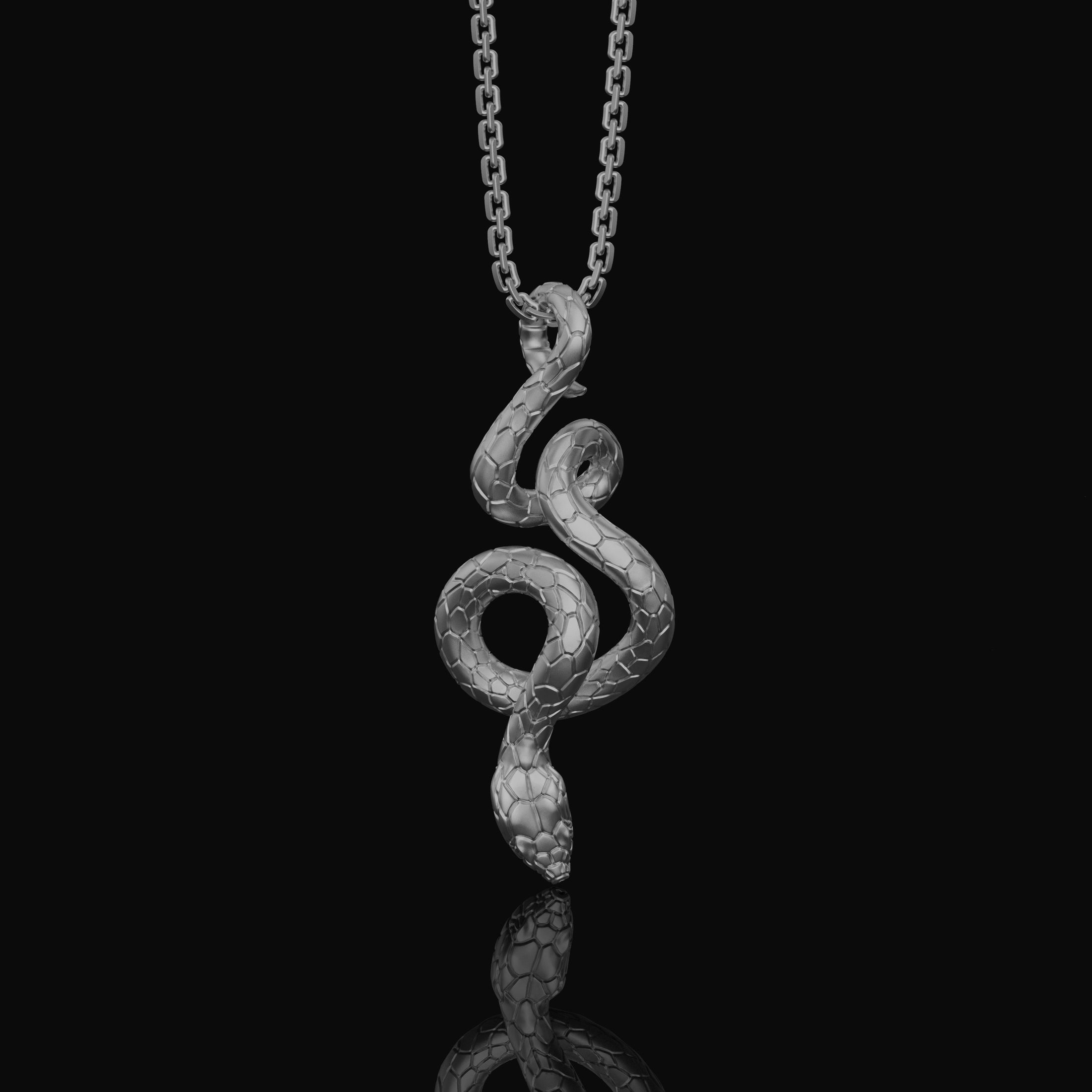 Silver Snake Charm - Serpent Pendant for Necklace or Bracelet, Symbolic Reptile Jewelry, Gift Idea