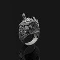 Load image into Gallery viewer, Silver Dragon Turtle Ring - Mythical Creature Jewelry, Eastern Symbolism Ring, Unique Gift for Fantasy Lovers
