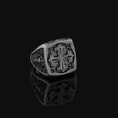 Silver Cross Ring - Crusader Cross Jewelry, Christian Symbol Ring, Religious Gift, Faith-Based Accessory