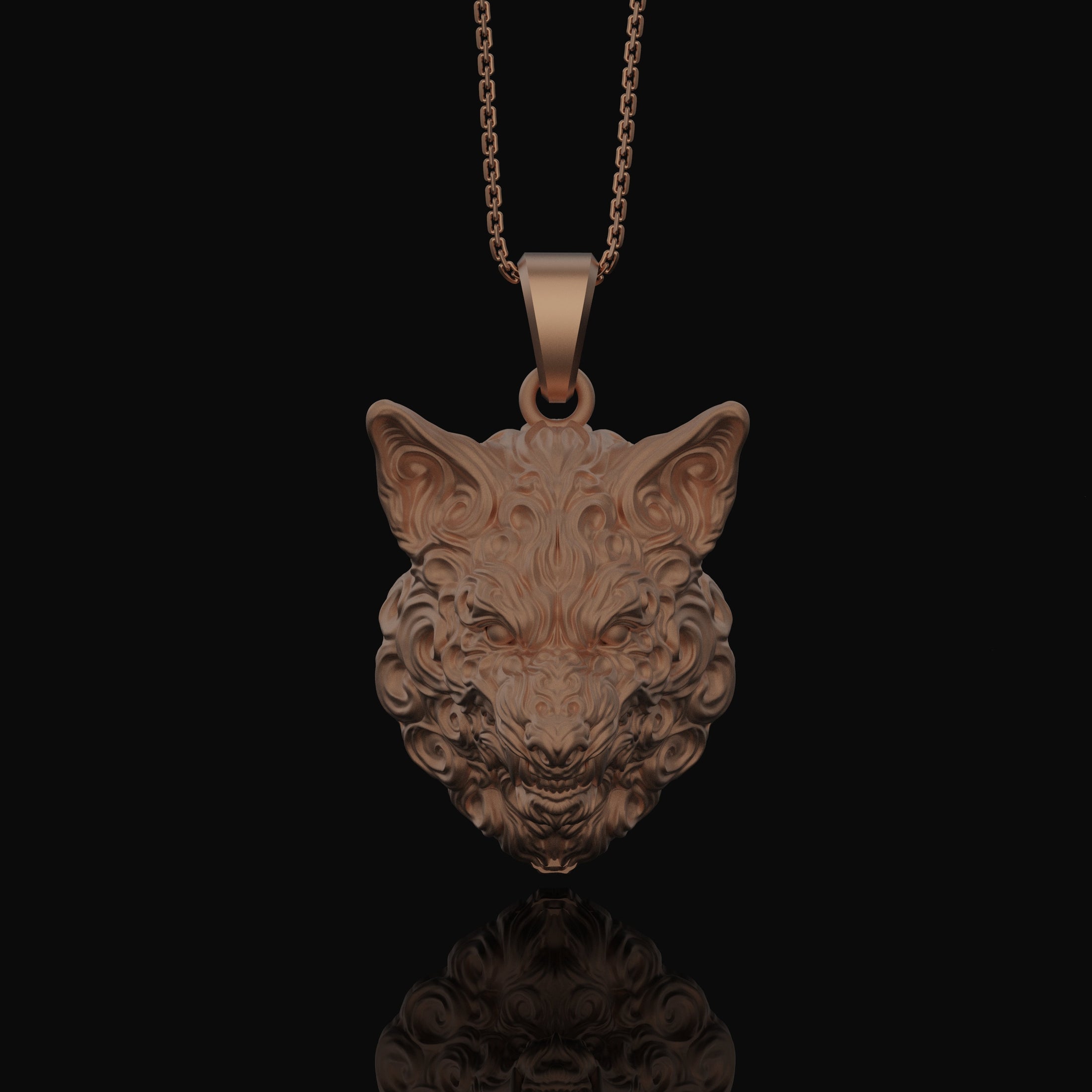 Carved Wolf Head Pendant - Handcrafted Wolf Necklace, Detailed Animal Carving, Nature Inspired Jewelry