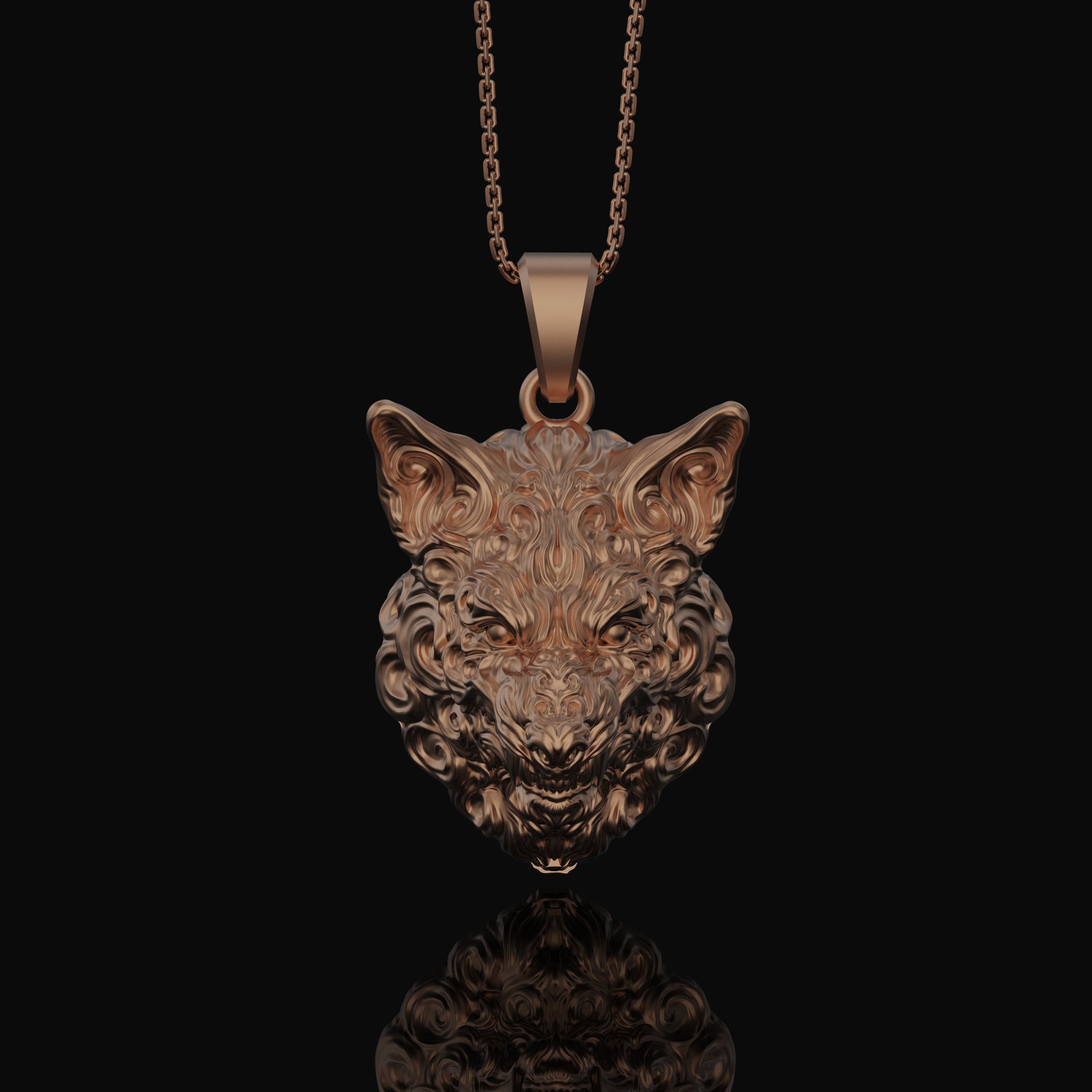 Carved Wolf Head Pendant - Handcrafted Wolf Necklace, Detailed Animal Carving, Nature Inspired Jewelry