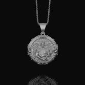 Silver Saint Uriel Pendant - Archangel Uriel Necklace, Guardian Angel Jewelry, Spiritual Christian Gift