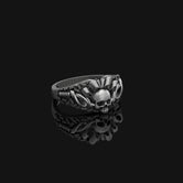 Silver Skull Gothic Ring - Biker Jewelry, Motorcyclist Gift, Edgy Skull Ring for Men