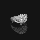 Silver Skull with Vines Ring - Gothic Jewelry, Edgy Men's Ring, Unique Biker Gift