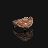 Silver Skull with Vines Ring - Gothic Jewelry, Edgy Men's Ring, Unique Biker Gift