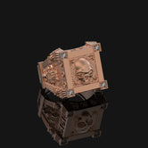 Silver Skull Ring with Swarovski Diamonds - Gothic Jewelry, Edgy Men's Ring, Unique Biker Gift