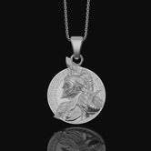 Silver Viking Warrior Necklace - Personalized Norse Pendant, Men's Viking Jewelry, Custom Warrior Gift