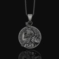 Load image into Gallery viewer, Silver Viking Warrior Necklace - Personalized Norse Pendant, Men's Viking Jewelry, Custom Warrior Gift
