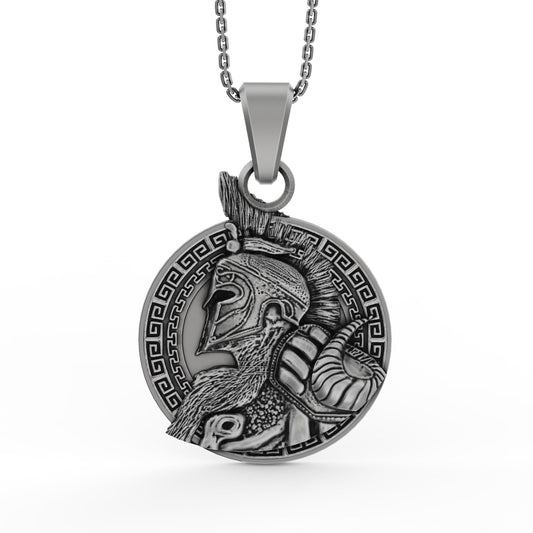 Silver Viking Warrior Necklace - Personalized Norse Pendant, Men's Viking Jewelry, Custom Warrior Gift