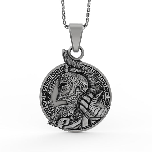 Silver Viking Warrior Necklace - Personalized Norse Pendant, Men's Viking Jewelry, Custom Warrior Gift