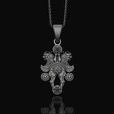 Silver Assyrian Mythical Beast Pendant - Ancient Civilization Necklace, Assyrian Lamassu Jewelry, Mythological Gift