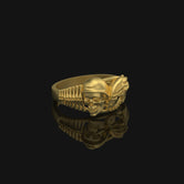 Silver Gothic Biker Skull Ring - Edgy Men's Jewelry, Unique Motorcycle Ring, Bold Biker Gift, Skull Symbol Ring