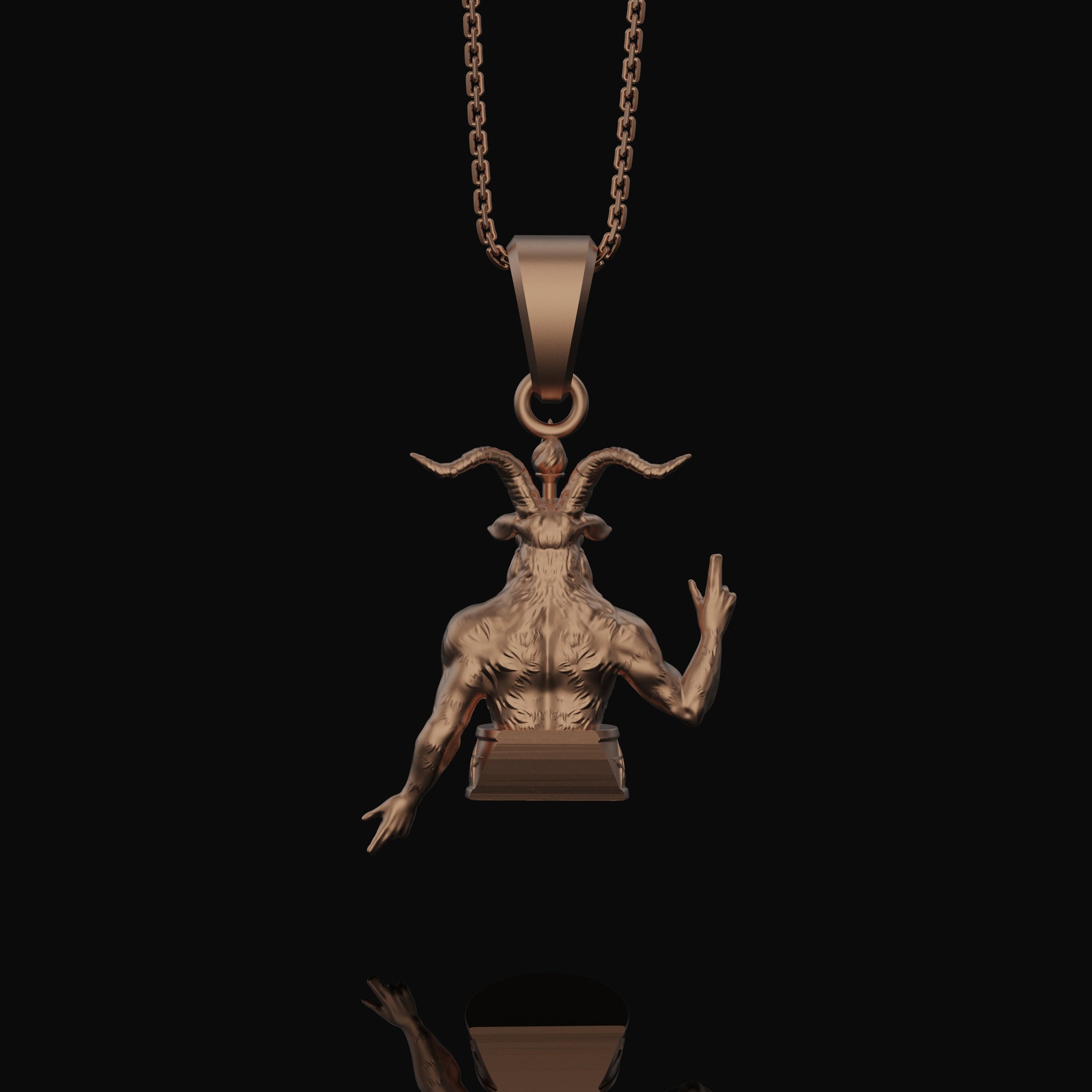 Silver Baphomet Pendant - Gothic Occult Necklace, Satanic Symbol Jewelry, Esoteric Charm, Witchcraft Gift