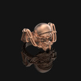 Silver Gothic Biker Skull Ring - Edgy Men's Jewelry, Unique Motorcycle Ring, Bold Biker Gift, Skull Symbol Ring