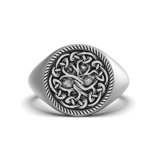 Silver Yggdrasil Ring - Norse Mythology Jewelry, Tree of Life Ring, Viking Symbol, Unique Spiritual Gift