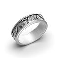 Load image into Gallery viewer, Silver Lover Swans Band - Romantic Jewelry, Elegant Wedding Ring, Symbol of Love, Unique Gift for Her
