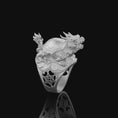 Load image into Gallery viewer, Silver Dragon Turtle Ring - Mythical Creature Jewelry, Eastern Symbolism Ring, Unique Gift for Fantasy Lovers
