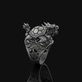 Load image into Gallery viewer, Silver Dragon Turtle Ring - Mythical Creature Jewelry, Eastern Symbolism Ring, Unique Gift for Fantasy Lovers
