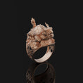 Load image into Gallery viewer, Silver Dragon Turtle Ring - Mythical Creature Jewelry, Eastern Symbolism Ring, Unique Gift for Fantasy Lovers
