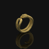 Silver Adjustable Snake Band Ring - Elegant Serpent Jewelry, Unique Adjustable Ring, Symbolic Gift for Her