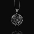 Load image into Gallery viewer, Silver Saint Gabriel Pendant - Archangel Gabriel Necklace, Messenger Angel Jewelry, Christian Spiritual Gift
