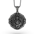 Load image into Gallery viewer, Silver Saint Gabriel Pendant - Archangel Gabriel Necklace, Messenger Angel Jewelry, Christian Spiritual Gift
