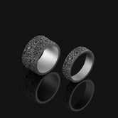 Silver Surface of the Moon Band - Moon Craters Ring, Lunar Texture Jewelry, Celestial Space Lover Gift