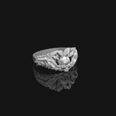 Silver Skull Gothic Ring - Biker Jewelry, Motorcyclist Gift, Edgy Skull Ring for Men