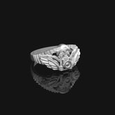 Silver Gothic Skull Ring - Edgy Biker Jewelry, Motorcyclist Gift, Bold Skull Ring for Men