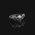 Load image into Gallery viewer, Silver Skull Biker Ring - Gothic Jewelry for Motorcyclists, Bold Men's Skull Ring, Edgy Biker Gift

