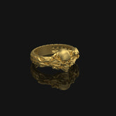 Silver Skull with Vines Ring - Gothic Jewelry, Edgy Men's Ring, Unique Biker Gift