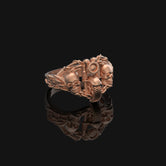 Silver Double Skull Motorcycle Ring - Gothic Biker Jewelry, Edgy Men's Skull Ring, Unique Biker Gift