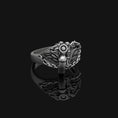 Load image into Gallery viewer, Silver Skull with Vines Ring - Gothic Jewelry, Edgy Men's Ring, Unique Biker Gift
