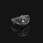 Silver Skull with Vines Ring - Gothic Jewelry, Edgy Men's Ring, Unique Biker Gift