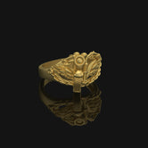 Silver Skull with Vines Ring - Gothic Jewelry, Edgy Men's Ring, Unique Biker Gift