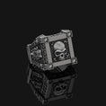 Load image into Gallery viewer, Silver Skull Ring with Swarovski Diamonds - Gothic Jewelry, Edgy Men's Ring, Unique Biker Gift
