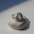 Load image into Gallery viewer, Silver Lion Ring with Lucky Horseshoe - Leo Symbol Jewelry, Unique Equestrian Gift, Elegant Lucky Ring
