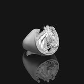 Silver Horseshoe Ring - Cowboy Jewelry, Equestrian Ring, Lucky Western Symbol, Unique Gift for Horse Lovers
