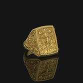 Silver Jesus INRI Cross Ring - Christian Jewelry, Elegant Faith Symbol, Unique Religious Gift