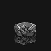 Silver Phoenix Bird Band - Rebirth Jewelry, Best Wedding Gift for Her, Elegant Symbol of Renewal