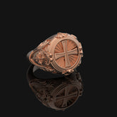 Silver Christian Cross Ring - Religious Gift, Crusader Jewelry, Faith Symbol, Men's Christian Ring