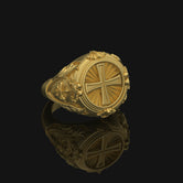 Silver Christian Cross Ring - Religious Gift, Crusader Jewelry, Faith Symbol, Men's Christian Ring