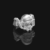 Silver Gothic Biker Skull Ring - Edgy Men's Jewelry, Unique Motorcycle Ring, Bold Biker Gift, Skull Symbol Ring