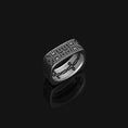 Load image into Gallery viewer, Silver Architectural Motif Band - Unique Wedding Ring, Elegant Design, Symbolic Jewelry, Perfect Bridal Gift
