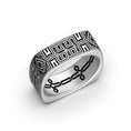 Load image into Gallery viewer, Silver Architectural Motif Band - Unique Wedding Ring, Elegant Design, Symbolic Jewelry, Perfect Bridal Gift
