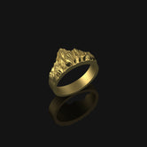 Silver Everest Mountain Band - Love at the Highest Hill-Themed Ring, Unique Wedding Band, Nature-Inspired Jewelry