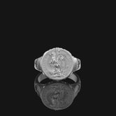 Silver St. George and the Dragon Ring - Medieval Knight Jewelry, Christian Symbol, Unique Men's Ring, Heroic Gift