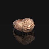 Silver Dragon Eye Ring - Gothic Jewelry, Unique Fantasy Ring, Edgy Men's Jewelry, Mystical Gift