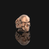 Silver Bones and Skull Ring - Gothic Jewelry, Edgy Men's Ring, Unique Skeleton Design, Bold Biker Gift